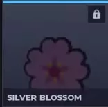Silver Blossom freshener icon with a purple flower.