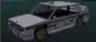 White Falke E3 with side stripes, gold wheels and a rear wing.
