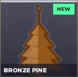 Bronze Pine tree-shaped air freshener with a hanging loop.
