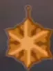Bronze snowflake air freshener with a hanging loop.